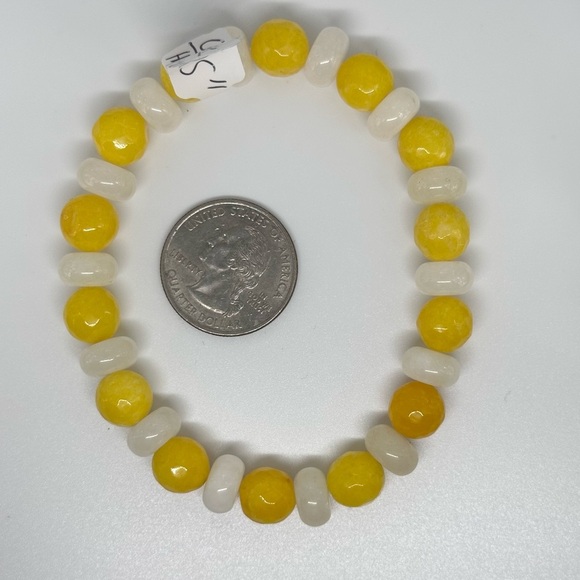 Honey Calcite and Calcite bracelet handmade stretchy - Picture 2 of 4